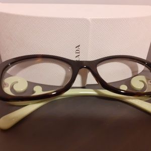 Prada Tortoise and Mint Baroque Glasses